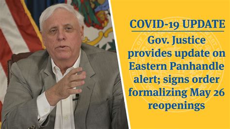 Covid 19 Update Gov Justice Provides Update On Eastern Panhandle
