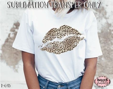 Leopard Print Lips Sublimation Transfer Ready To Press Etsy