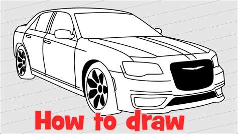 How To Draw A Car Chrysler 300 S 2017 Youtube