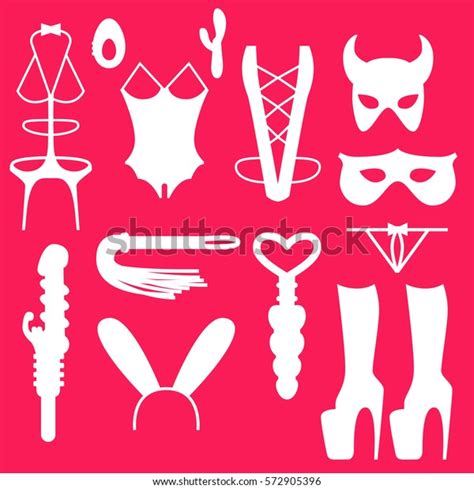 Adult Sex Toys Silhouettes Masks Laces Stock Vector Royalty Free