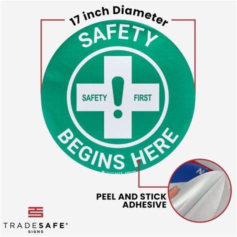 Safety Begins Here Safety First Signs Anti Slip Floor Sign Tradesafe