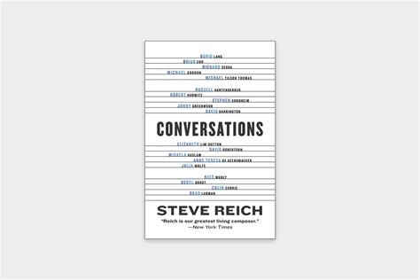 Conversations Steve Reich