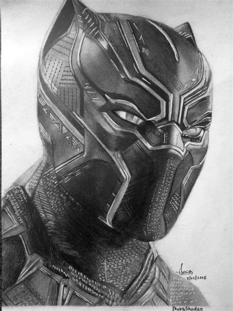 Black Panther Pencil Sketch Black Panther Pencil Boditewasuch