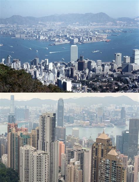 7 182 822 people flag of china data for 2021. Hong Kong ~1977 vs 2020 : OldPhotosInRealLife