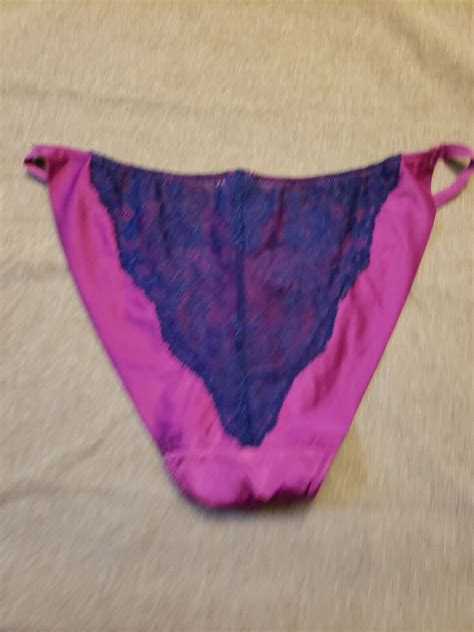 vtg satin victoria s secret brazilian string bikini panties m ebay