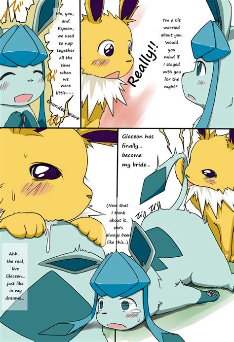 Rule 34 Eeveelution Female Fur Glaceon Jolteon Koorinezumi Licking Nintendo Pokemon Tongue