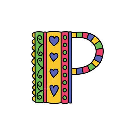 Colorful Doodle Letter P Illustration Doodle Typeset Png And Vector