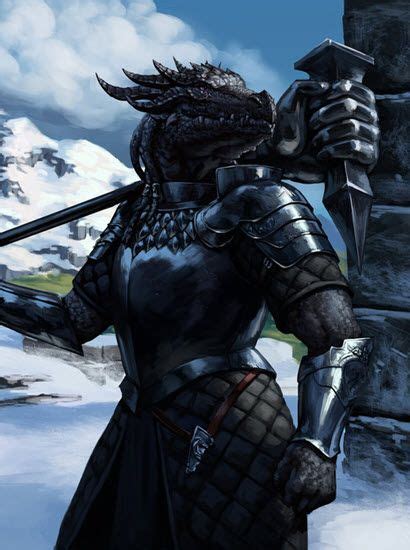F Dragonborn Cleric Med Armor Warhammer Female Dragonborn Fantasy