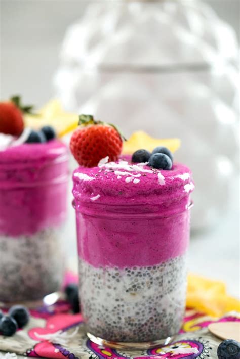 Dragon fruits may not be readily available at your neighborhood grocery, but you can usually find them in chinatowns around the country. Coconut Chia Dragon Fruit Smoothie Jars Recipe | We are not Martha