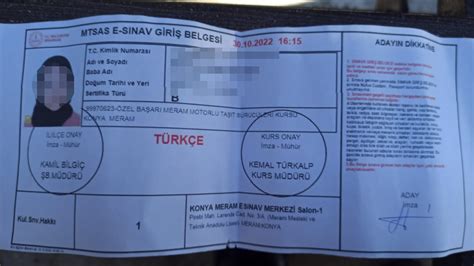 Konyada sürücü belgesi sınavında saat hatası