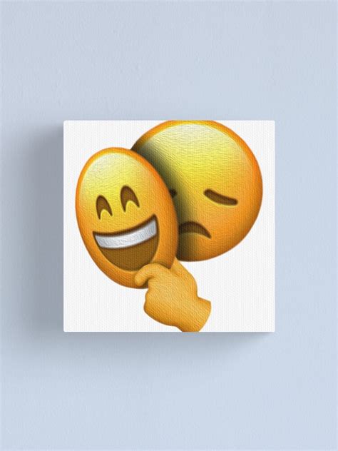 Emoji Sad Face Under Happy Mask Canvas Print For Sale By Hyperdeath