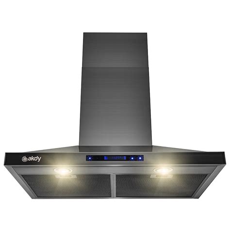 Akdy 30 In Wall Mount Black Stainless Steel Kitchen Range Hood With