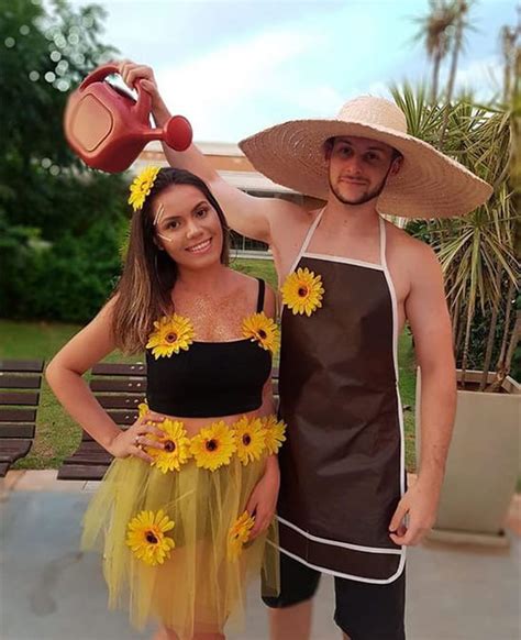 Sunflower And Gardener Halloween Couples Costume Ecemella