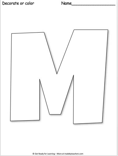 Large Printable Cut Out Letter M