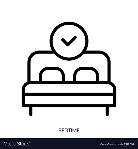 Bedtime Icon Line Art Style Design Isolated Vector Image