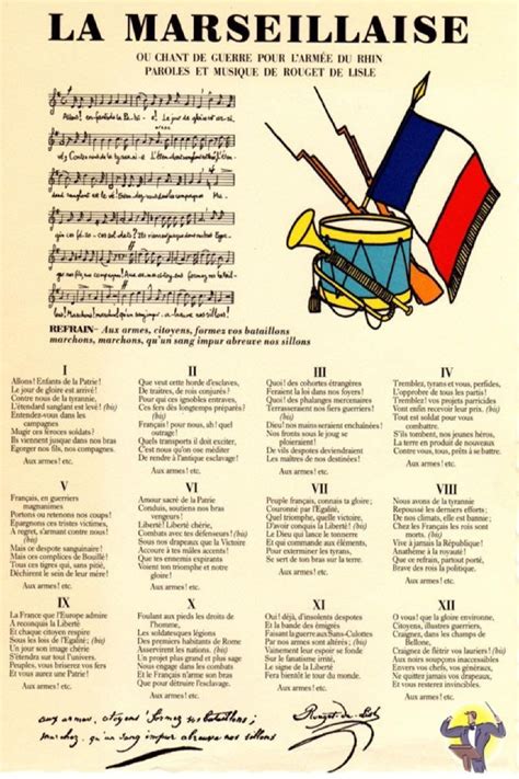 Photos La Marseillaise Texte Original Hymnes Nationaux Marseillaise