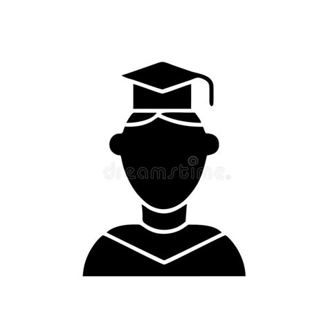 Female Graduate Student Icon Isolated On White Background Female