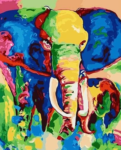 Colorful Elephant Paint By Numbers Numeral Paint Kit