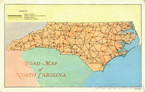 Road Map Of North Carolina Scenic Nc Maps