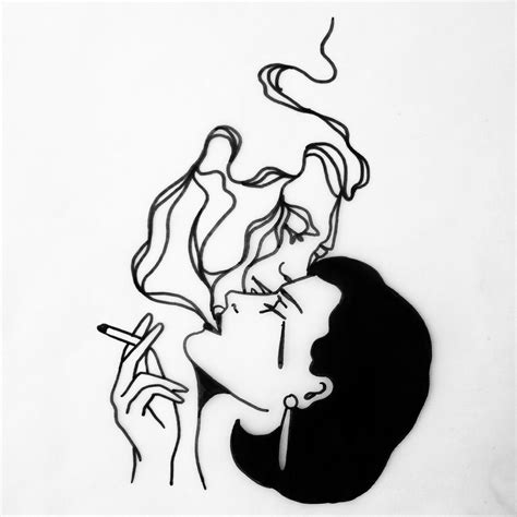 Woman Smoking Drawing Free Download On ClipArtMag