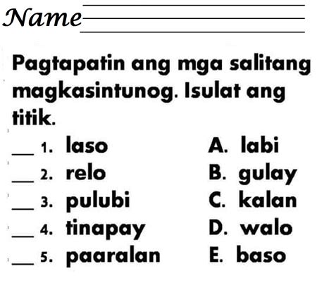 Activity Sheets For Grade 1 Mother Tongue Free Worksheet