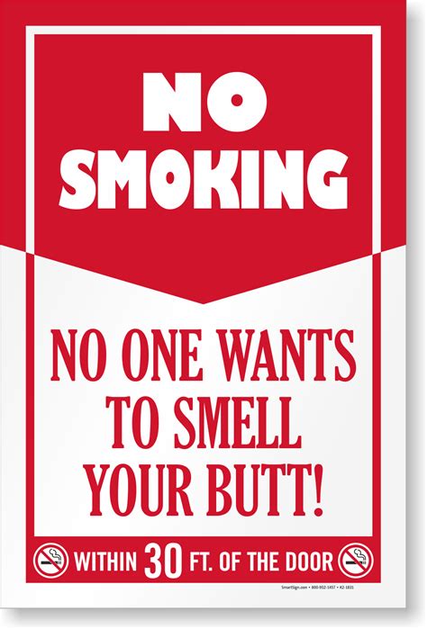 Funny No Smoking Signs Humorous No Smoking Signs