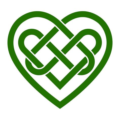 A Green Heart With Two Intertwined Hearts In The Shape Of A Knot On It