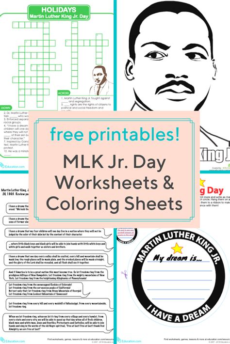 Martin Luther King Worksheets Free Printable