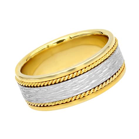 Unique Solid Two Tone 14k Gold Mens Braided Wedding Band Comfort Fit Design 002000 Mainye ?w=1