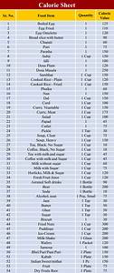 9 Best Printable Food Calorie Chart Printablee Com