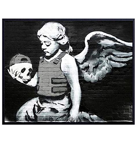 Banksy Fallen Angel With Skull Wall Art Graffiti Wall Decor Street