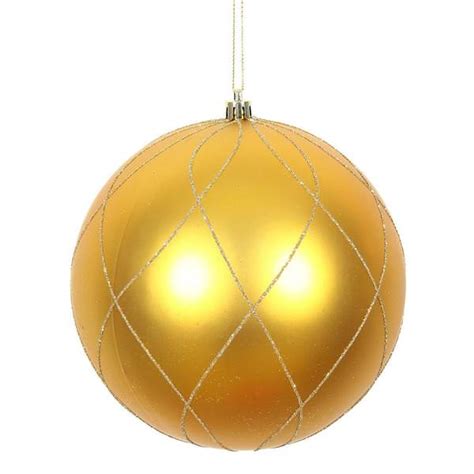 Vickerman 471265 Gold Colored Christmas Tree Ball Ornament