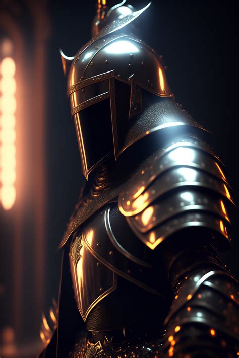 Lexica - A Knight in black crystal armor, Unreal Engine, , 4K, armor
