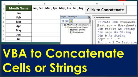 Vba To Concatenate Cells Range And Strings Youtube