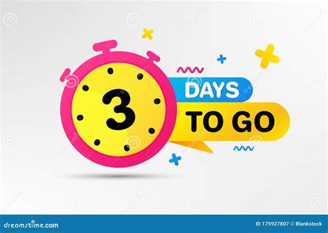 Three Days Left Icon 3 Days To Go Vector Stock Vector Illustration