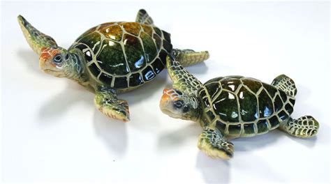 35 Green Resin Sea Turtle Figurine Nautical Sea Decor California