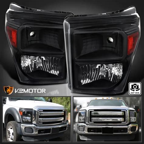 Black Fits 2011 2016 Ford F250 F350 F450 F550 Super Duty Headlights