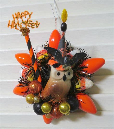 Spooky Cheer!Here is a fun Halloween wreath made with vintage and new ...