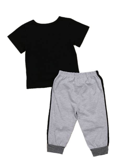 Canis 2pcs Toddler Kids Baby Boy Mini Boss T Shirt Tops Pants Harem