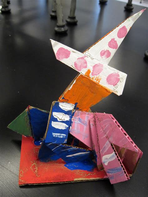 Theres A Dragon In My Art Room 1st Grade Abstract Cardboard Sculpture