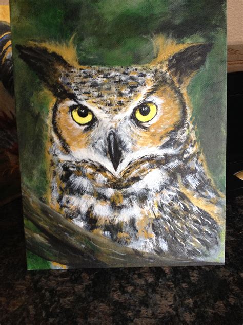 Acrylic Painting 6 Great Horned Owl Great Horned Owl Acrylic