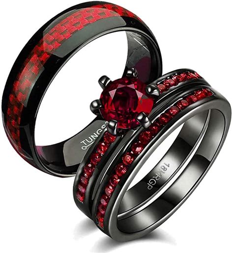 Amazon Com Gy Jewelry Two Rings His And Hers Wedding Ring Sets Couples