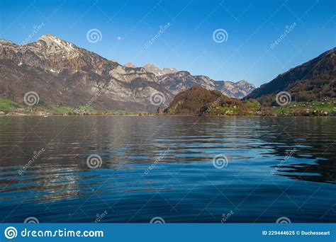 Beautiful View Of Lake Walensee Walen Or Lake Walenstadt Switzerland