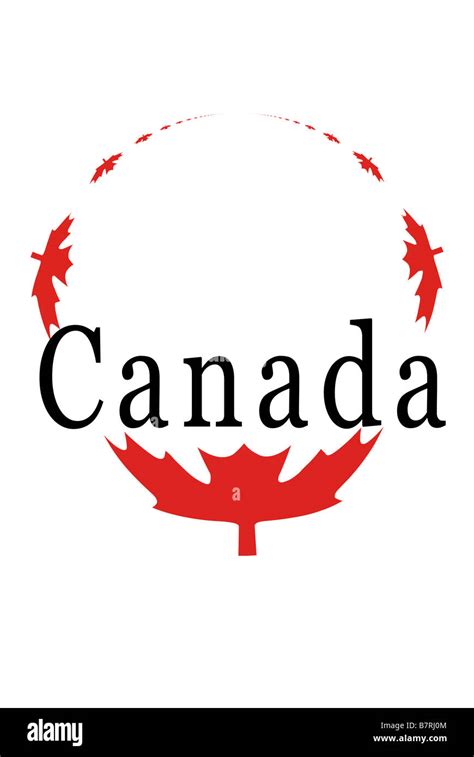 Canada Graphic Design With Maple Leaves In Circular Pattern Stock Photo