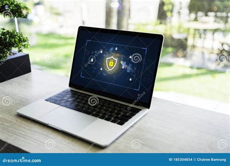 Laptop Computer With Data Protection Cyber Security Information