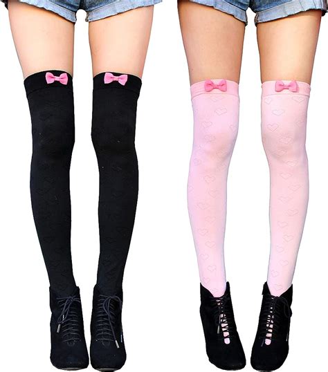 Belekeveredés Engage Portugál Pink Thigh High Socks Transcend Között Bronz