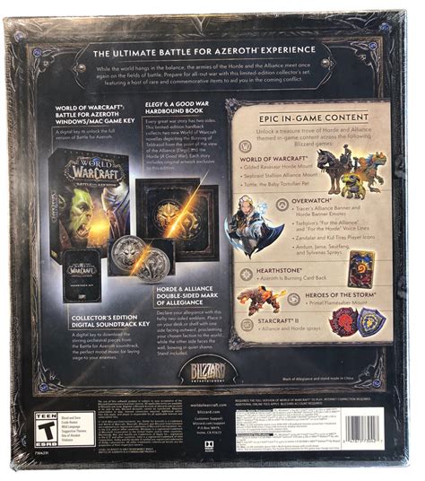 World Of Warcraft Battle For Azeroth Collectors Edition Windowsmac F