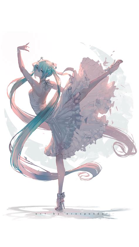 Ballerina Miku Vocaloid 1440x2560 Ranimewallpaper