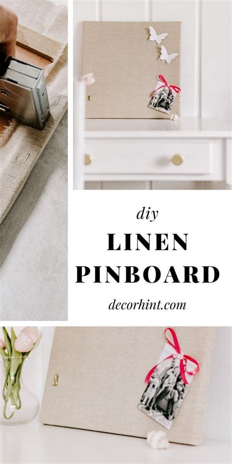 Simple And Pretty Diy Pinboard With Linen Fabric Easy Diy Crafts Diy