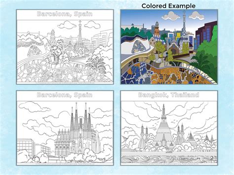 28 Printable Cities Coloring Pages For Adults Etsy